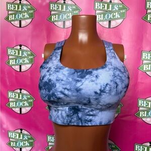 Blue Tie-Dye Sports Bra